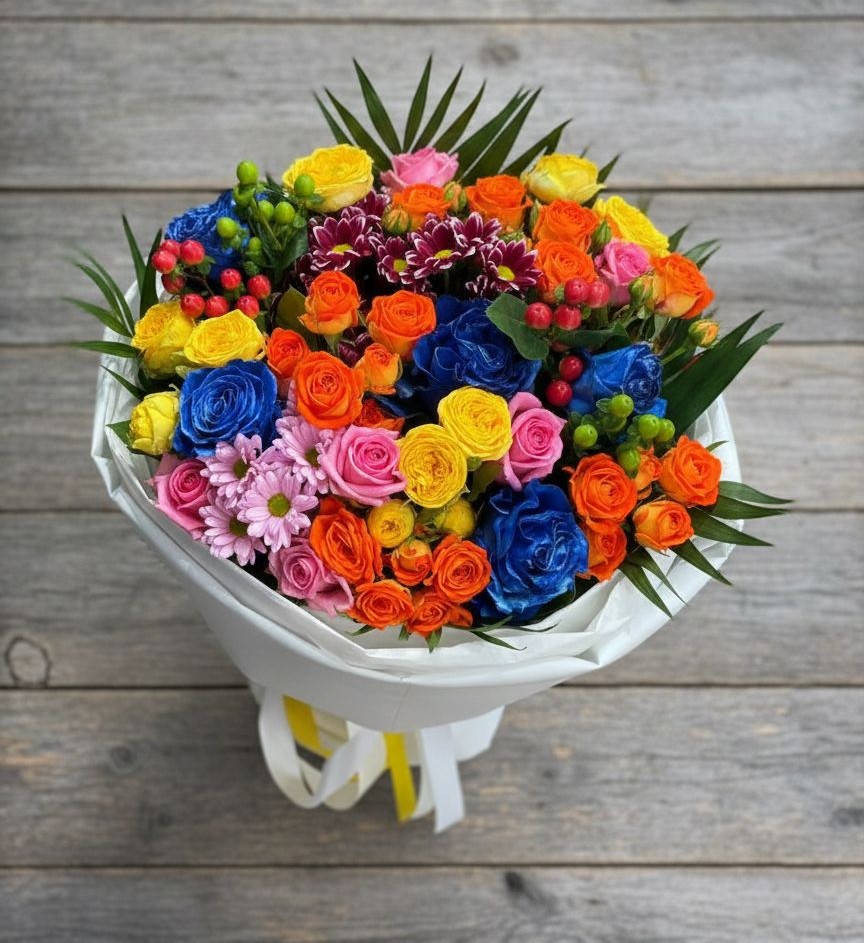 Букет цветов из: Розы и Хризантемы в Шатск Тульская область