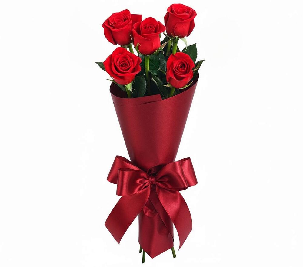 Букет 5 Красных роз Эдлесс Лав в Шатск Тульская область