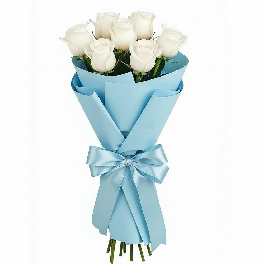 Букет 7 белых роз Проуд в Шатск Тульская область