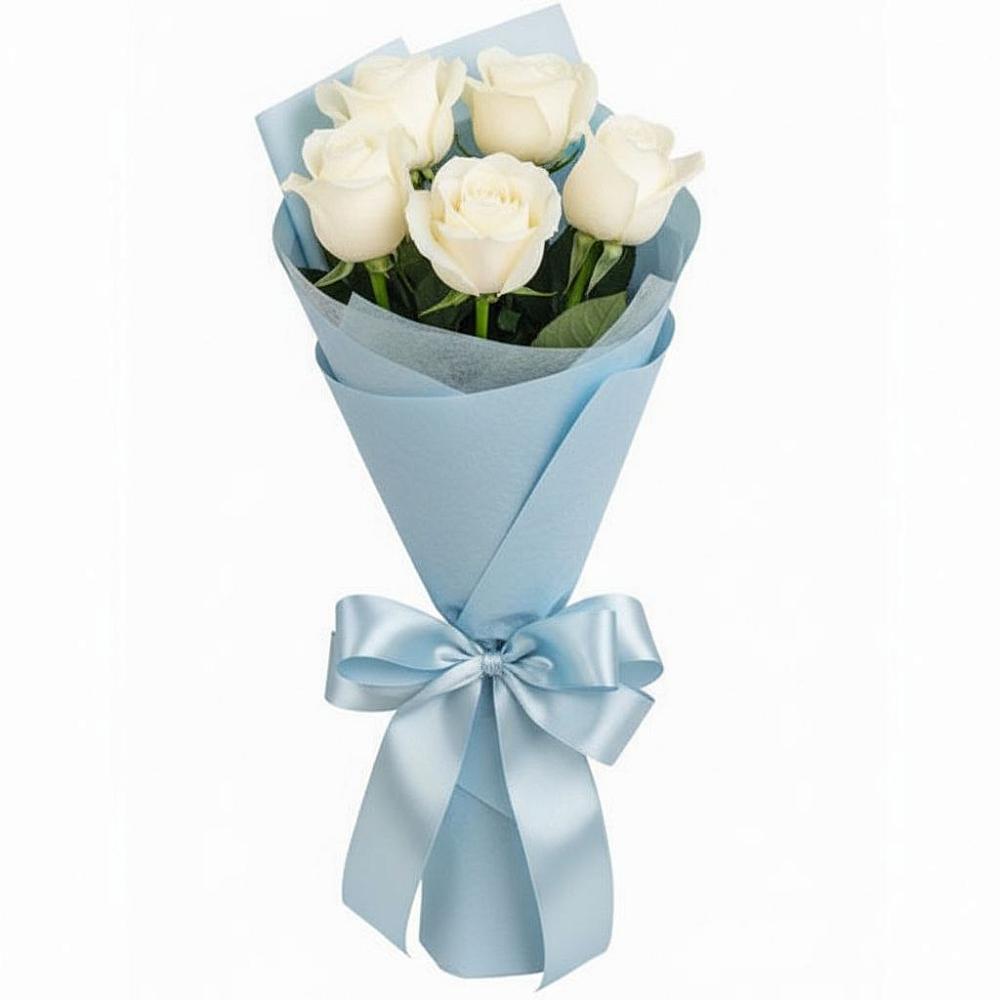 Букет 5 Белых роз Проуд в Шатск Тульская область