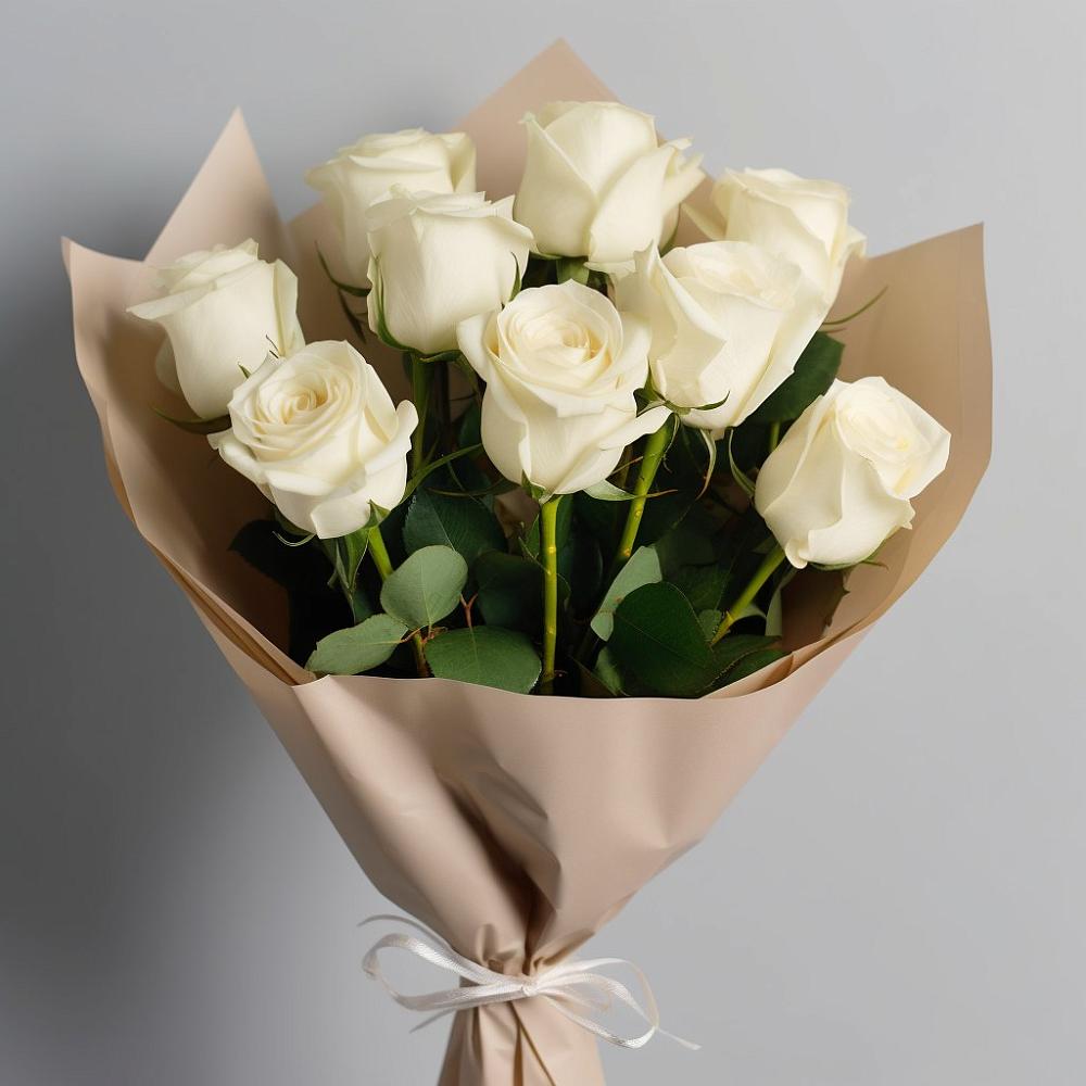 Букет 9 Белых роз Эдлесс Лав в Шатск Тульская область