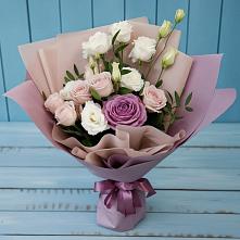Букет цветов из:  Розы и Лизиантусы в Шатск Тульская область