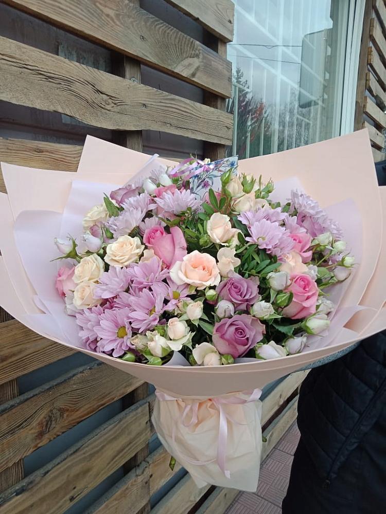 Букет цветов из: Розы и Хризантемы в Шатск Тульская область