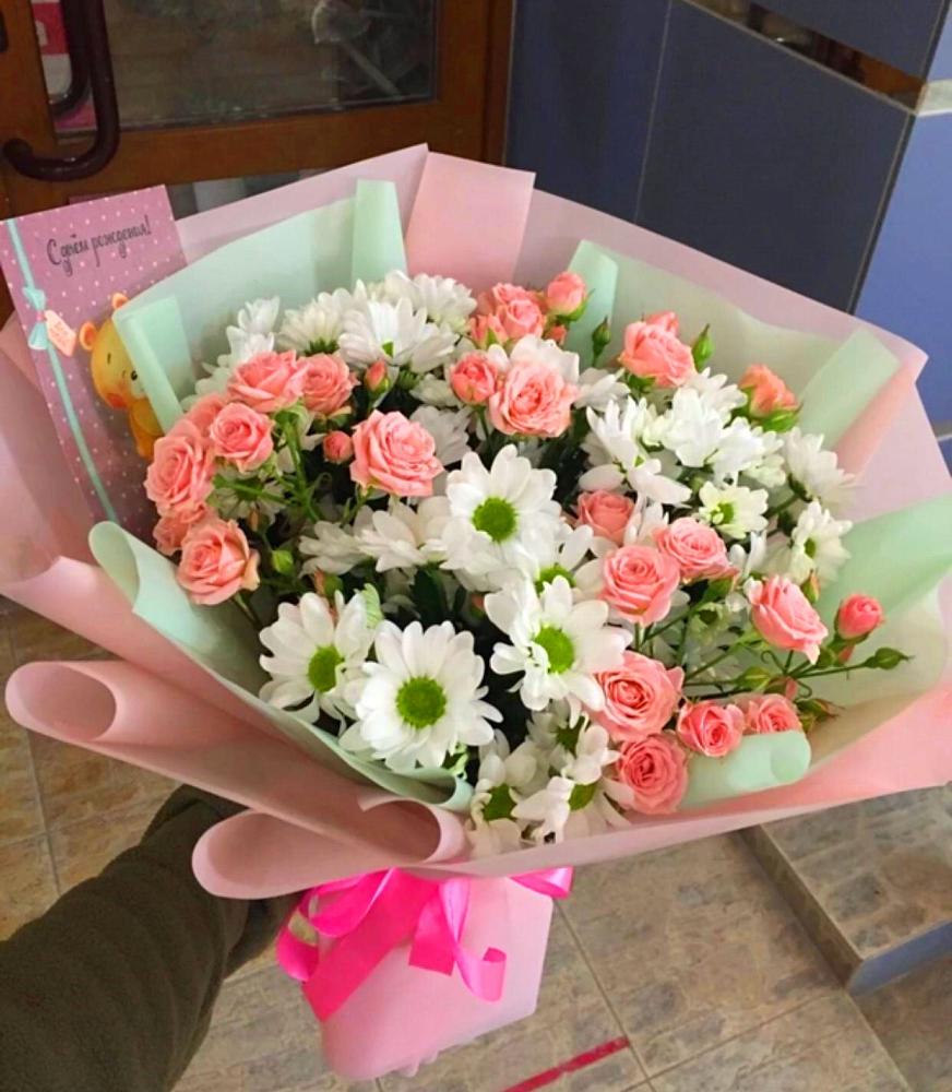 Букет цветов из: Розы и Хризантемы в Шатск Тульская область