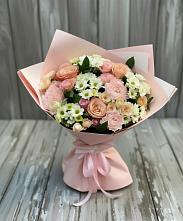 Букет цветов из:  Гвоздики, Розы и Хризантемы в Шатск Тульская область