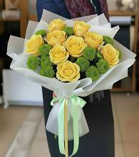 Букет цветов из:  Хризантемы и Розы в Шатск Тульская область