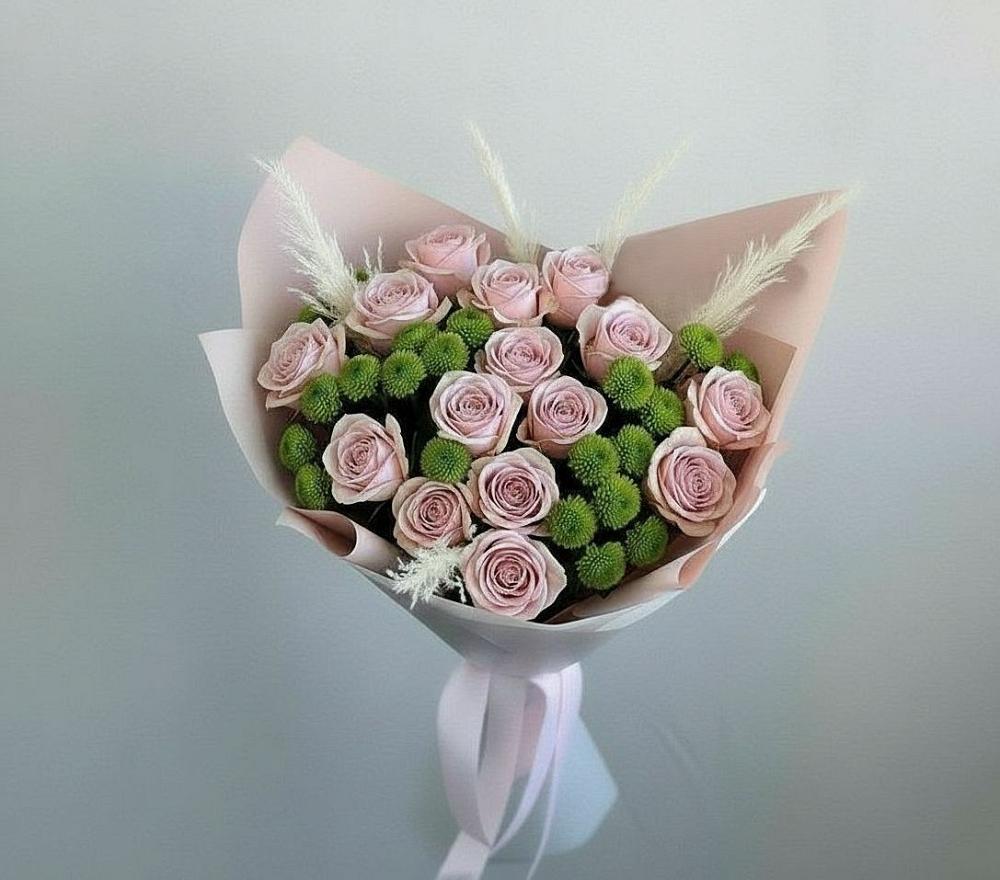 Букет цветов из: Розы и Хризантемы в Шатск Тульская область