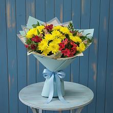 Букет цветов из:  Альстромерии и Хризантемы в Шатск Тульская область
