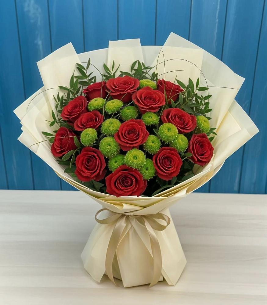 Букет цветов из: Розы и Хризантемы в Шатск Тульская область